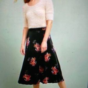 Anthropologie Maeve Velvet skirt
